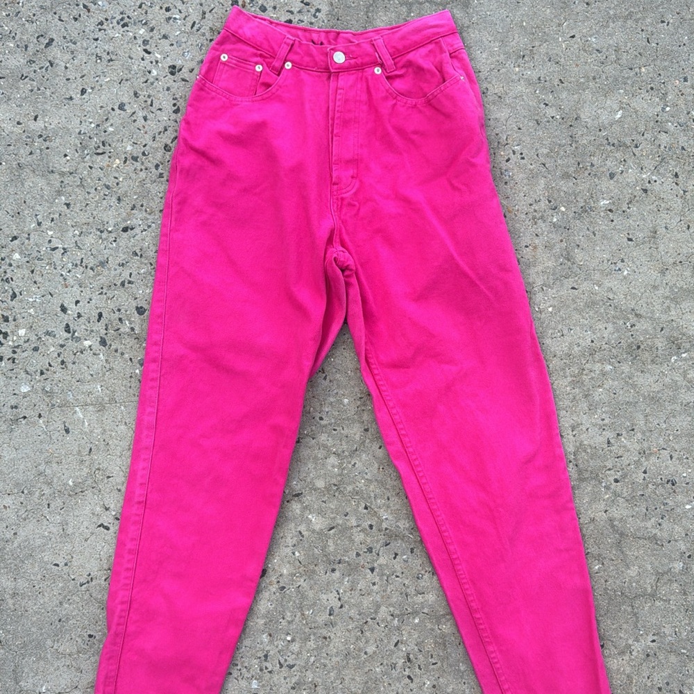 Jordache Pink High Rise Jeans with Tapered Leg